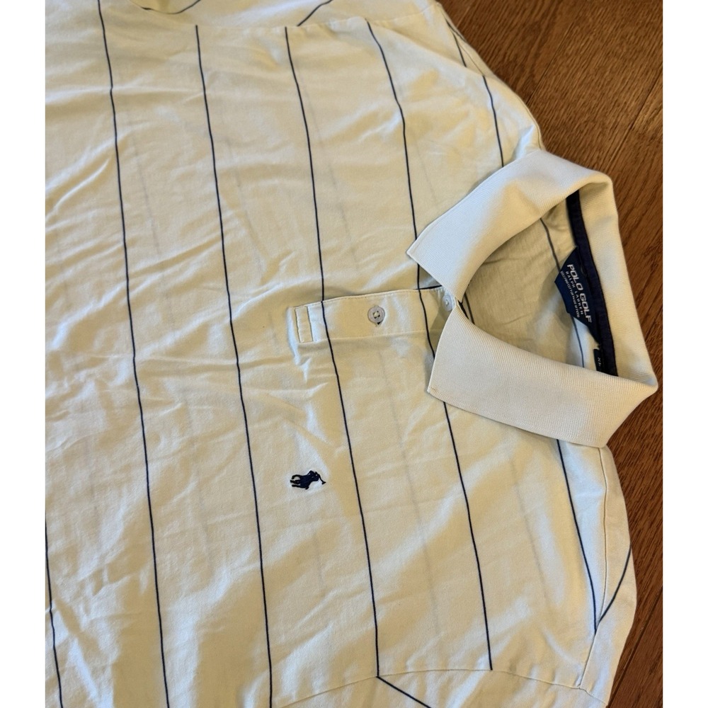 Polo Golf Ralph Lauren Shirt Mens Size XL Yellow Striped Y2k Preppy Retro